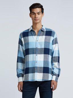 Pepe Jeans - Blue Checked Full Sleeved Shirt