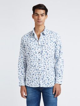 Pepe Jeans - Blue Floral Print Full Sleeve Shirt