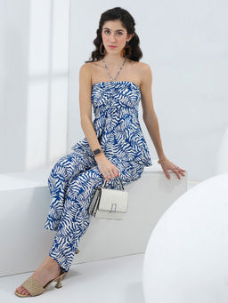 Libas - Blue Printed Straight Rayon Co-Ord Set (XS)