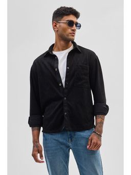 Snitch - Black Suede Snap Button Shirt