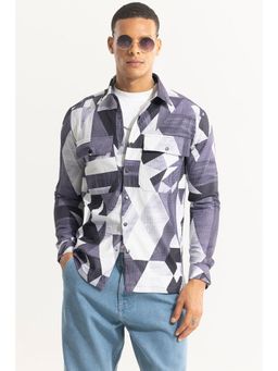 Snitch - Abstractix Purple Printed Shirt