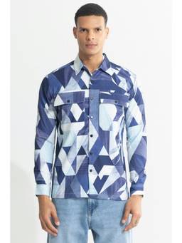 Snitch - Idealized Blue Printed Shirt
