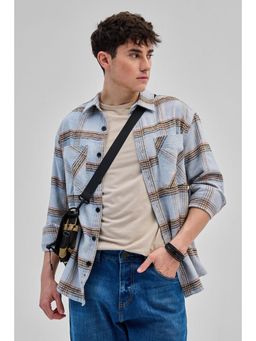 Snitch - Light Blue Double Pocket Flannel Shirt