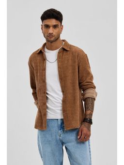 Snitch - Light Brown Knitted Relaxed Fit Shirt