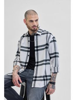 Snitch - Grey Checks Relaxed Fit Shirt