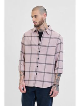 Snitch - Light Pink Checks Relaxed Fit Shirt