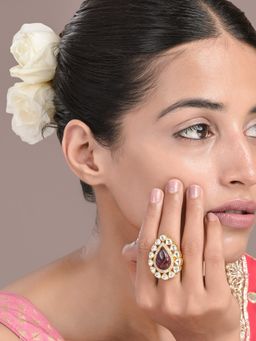 Designbox - Antique Finish Kundan Ring