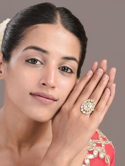 Designbox - Pear Shaped Kundan Ring