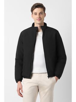 Peter England - Men Black Solid Casual Jacket