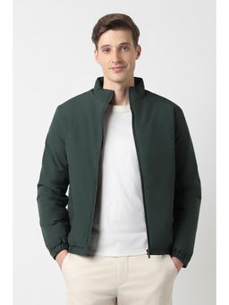 Peter England - Men Green Solid Casual Jacket