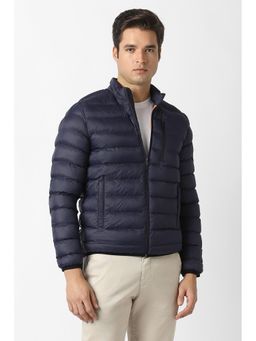 Van Heusen - Men Navy Blue Solid Formal Jacket