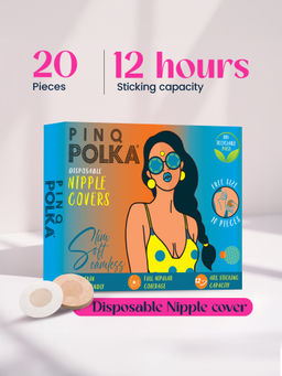 Pinq Polka - Disposable Nipple Pasties – Ultra Thin Nipple Covers Cotton Feel Pasties Nude (20 Pcs)