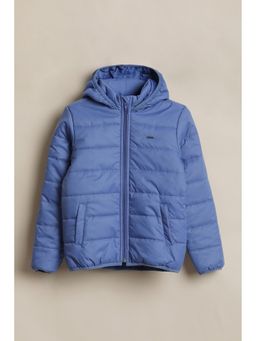 Allen Solly - Boys Blue Solid Regular Fit Puffer Jacket