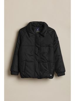 Allen Solly - Girls Black Solid Puffer Jacket