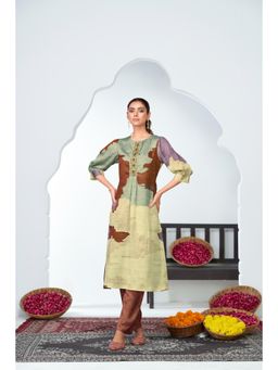 BulBul - Tanya Silk Beige Kurta and Pant Pant (Set of 2)