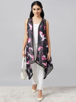 First Resort by Ramola Bachchan - Black Flamingo Shrug