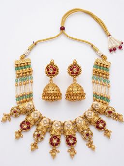 STILEADDA - Bandhani Style Necklace With Earrings