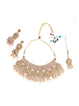 Odette - Women Exquisite Necklace, Earrings And Maang Tikka