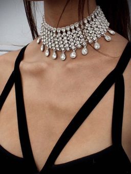 Peora - Crystal Necklace Tassel Choker Necklaces for Women