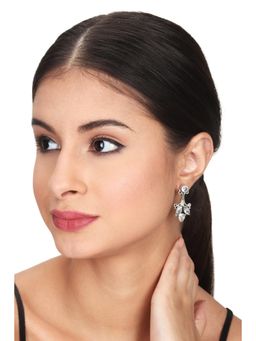 Anvik - Floral Pastel Oxidised Drop Earrings