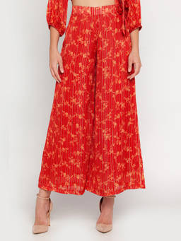 Zink London - Womens Rust Printed Palazzo
