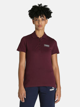 Puma - Foil Graphic Logo Womens Purple Polo