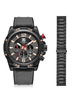 T5 - Men Chronograph Grey Dial Analog Watch With Strap - H4327G-C (M)