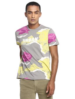 Lee - Men Grey Graphic Print Slim Fit T-shirt