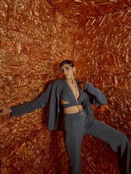 Nirmooha - Grey Micro Blazer