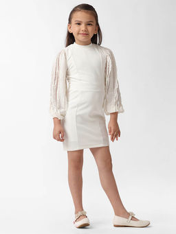 Kate & Oscar - Girls Mesh Sleeved Fit Dress