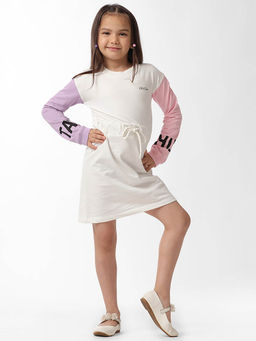 Kate & Oscar - Girls Contrast Sleeve Knitted Dress