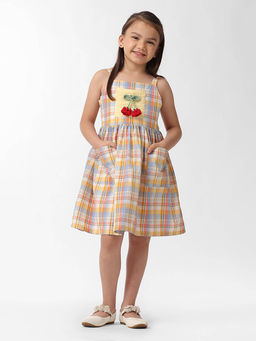 Kate & Oscar - Girls Checks Dress with Smocking Back