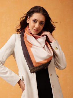 Silk Land - Digital Printed Silk Scarf with Zari Border Maroon