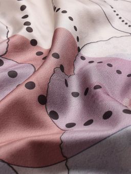 Silk Land - Digital Printed
                  Silk Scarf with Zari Border Off White - 4