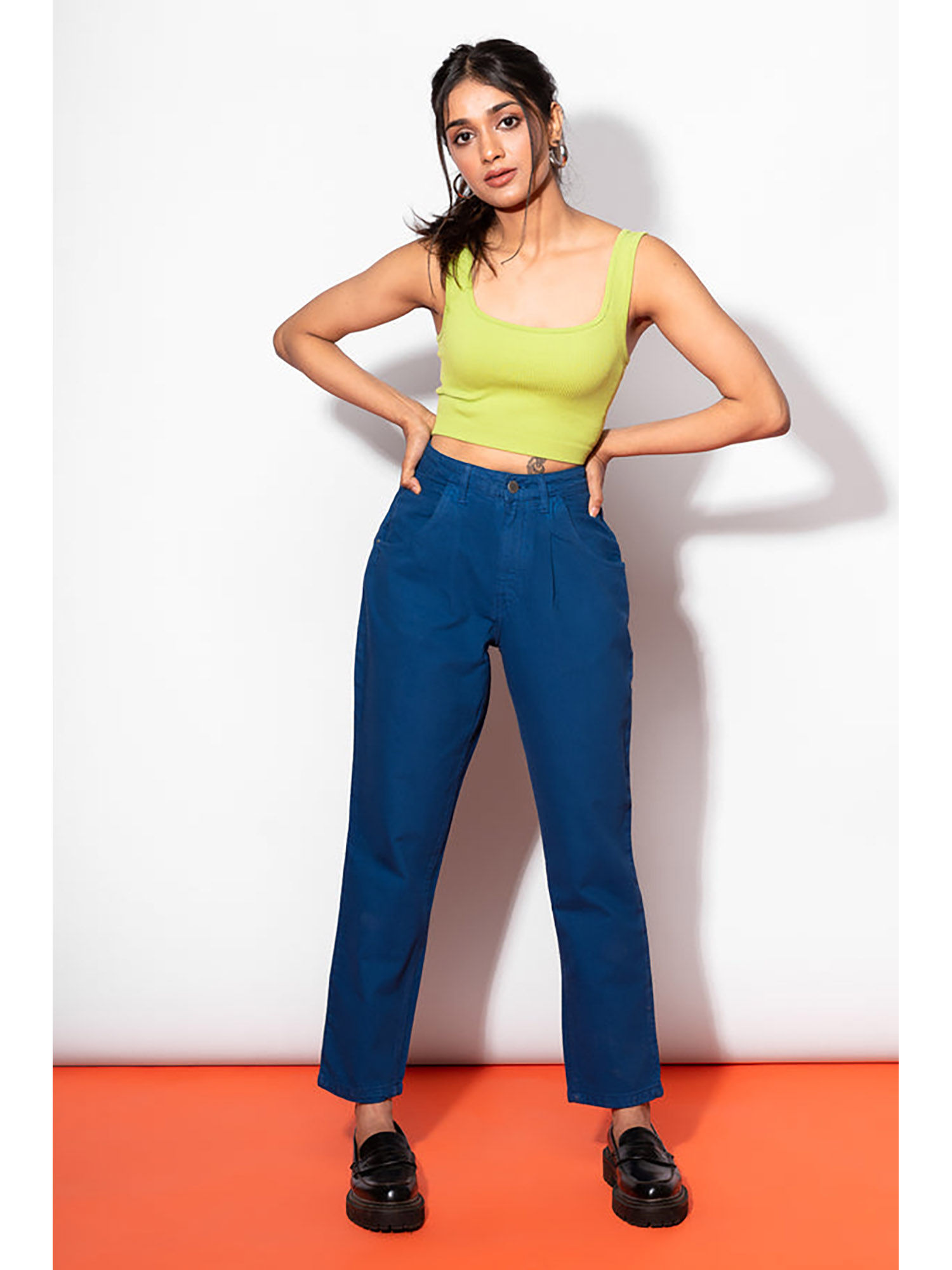 FREAKINS Electric Blue Slouchy Jeans 