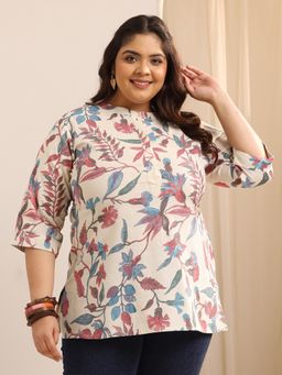 Extra love by Libas - Plus Size Women Multi Color Floral Printed Straight Kurti