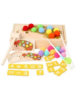 JOUETS BY EDUSPARK - Wooden Hedgehog Color Sorting Toy with Addition and Subtraction