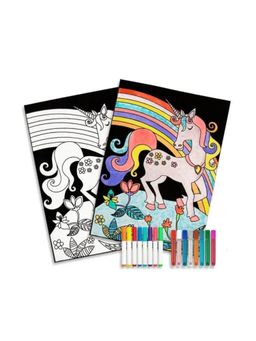 JOUETS BY EDUSPARK - Large Velvet Coloring Kit - Unicorn kids panting Set