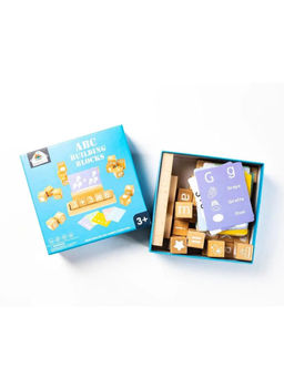 JOUETS BY EDUSPARK - Wooden Spelling & Numbers Learning Blocks with Flashcards