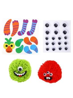 JOUETS BY EDUSPARK - Kids Pom Pom Craft Kit, Wooden Kids Educational Toy