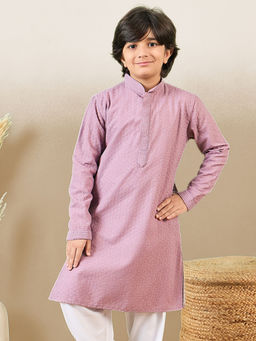 Sanwara - Stylish Chikankari Embroidered Purple Kurta for Boys