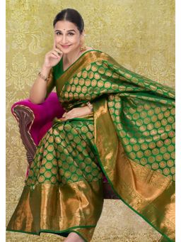 Shobitam - Exquisite Grand Brocade Kanjivaram Pure Silk Saree With Unstitched Blouse