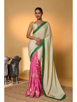 Masaba - Mint Turtle Tale Saree With Unstitched Blouse