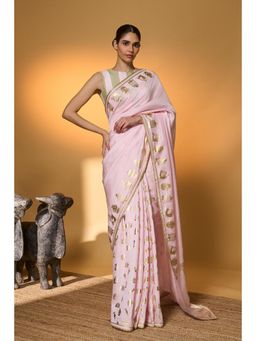 Masaba - Baby Pink All Charms Saree With Unstitched Blouse