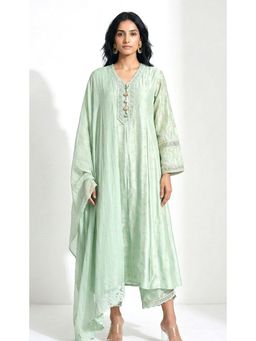Basanti Kapde aur Koffee - The Mint Meadow Green Kurta with Palazzo and Dupatta