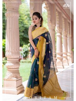 Shobitam - Stunning Banarasi Silk Organza Saree With Unstitched Blouse