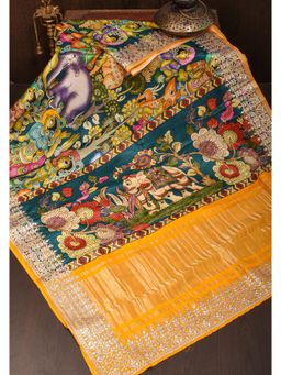 Shobitam - Gajji Silk Gotta Patti Border Saree With Unstitched Blouse