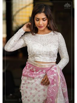 Shobitam - Chikankari Style Full Jaal Machine Embroidered Blouse
