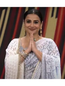 Shobitam - Gray Authentic Chikankari Georgette Saree With Unstitched Blouse