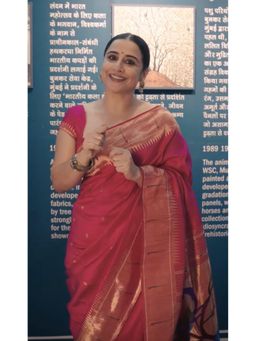 Shobitam - Authentic Pink Yeola Paithani Handloom Silk Saree With Unstitched Blouse